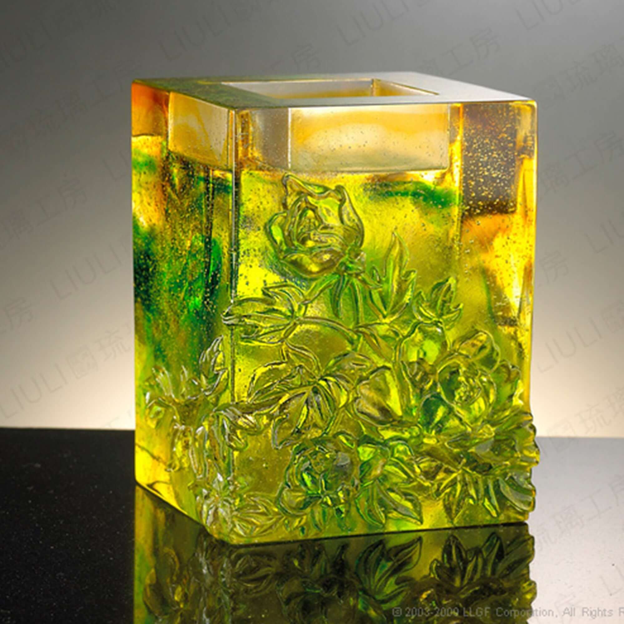 LIULI Crystal Art Crystal Candle Holder, "Heavenly Splendor"