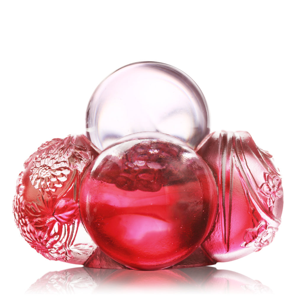 LIULI Crystal Art Crystal Paperweight, Feng Shui, "Ubiquitous Turning of Ruyi"