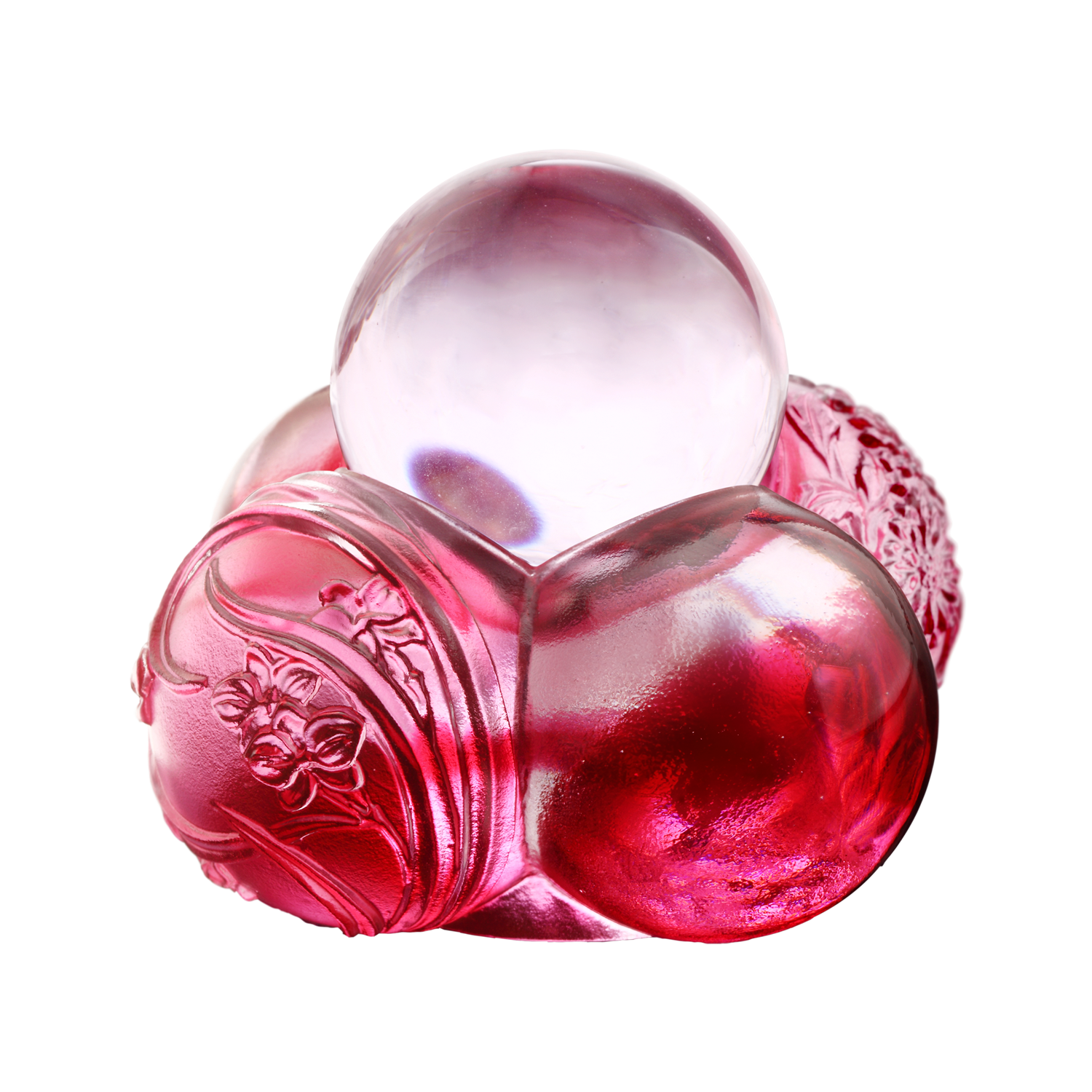 LIULI Crystal Art Crystal Paperweight, Feng Shui, "Ubiquitous Turning of Ruyi"