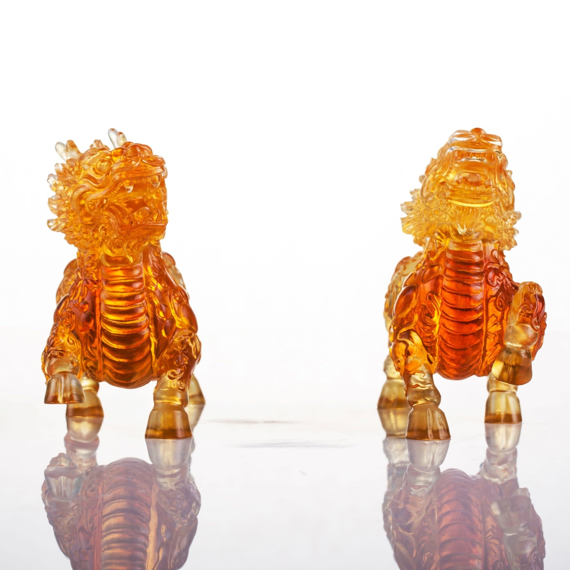 LIULI Crystal Art Crystal Qilin, "Benevolent Fortune"