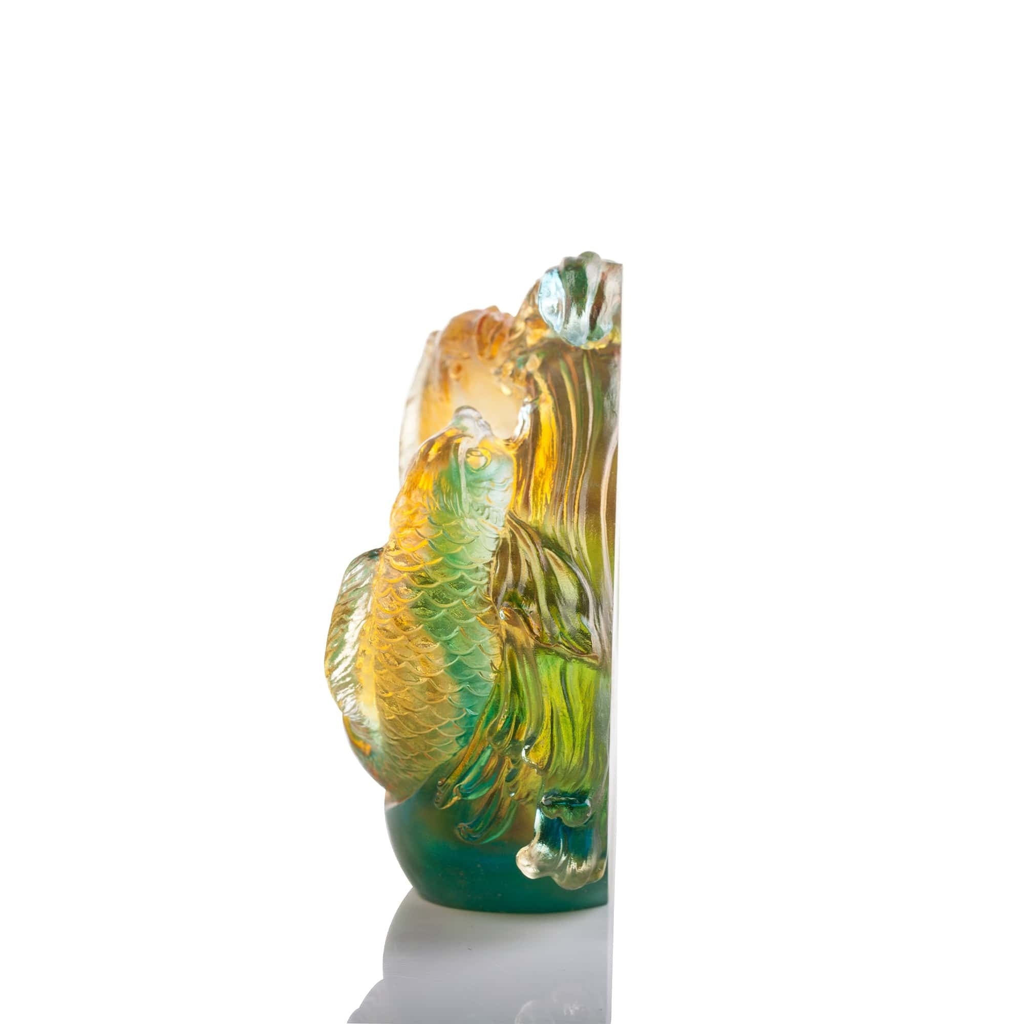 LIULI Crystal Art Crystal Koi Fish Sculpture, "Incomparable"