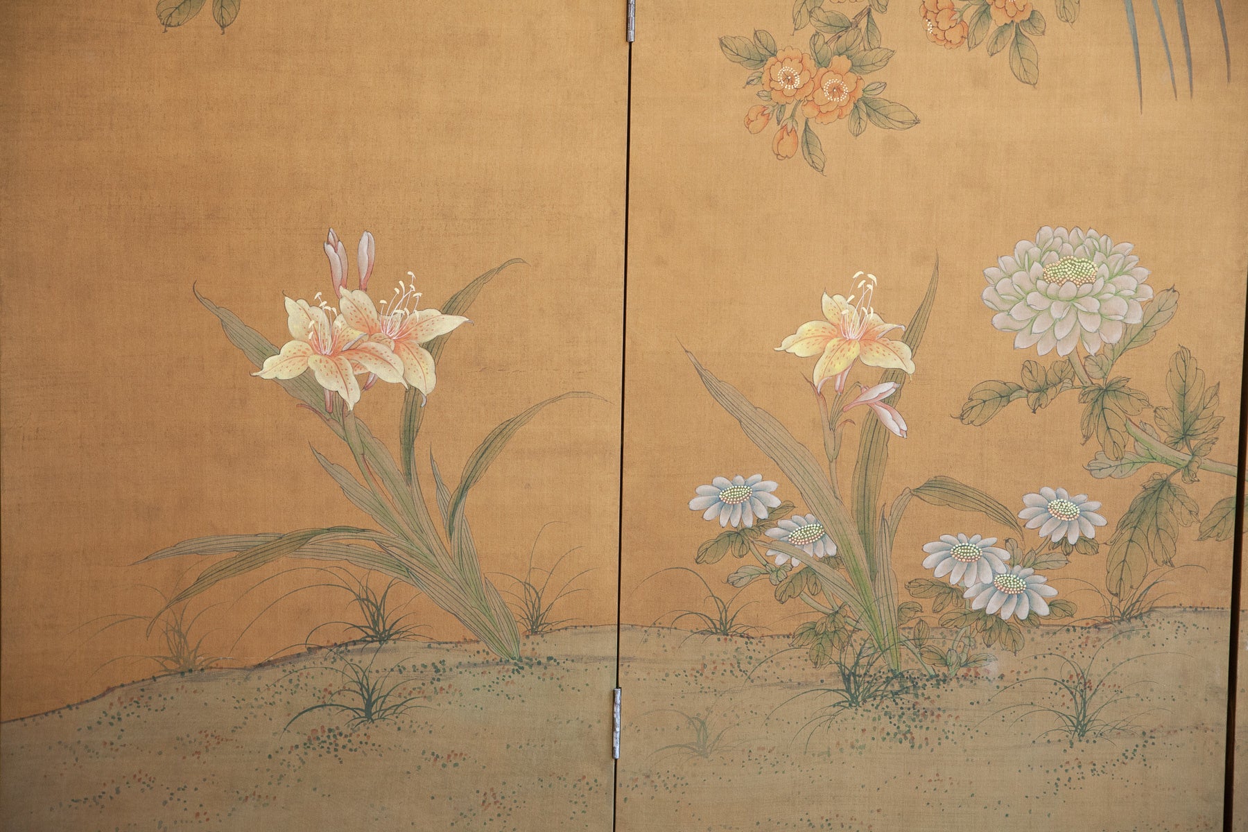 Lawrence & Scott Master Sung Tze-Chin "Sakura Garden" 8-Panel Screen
