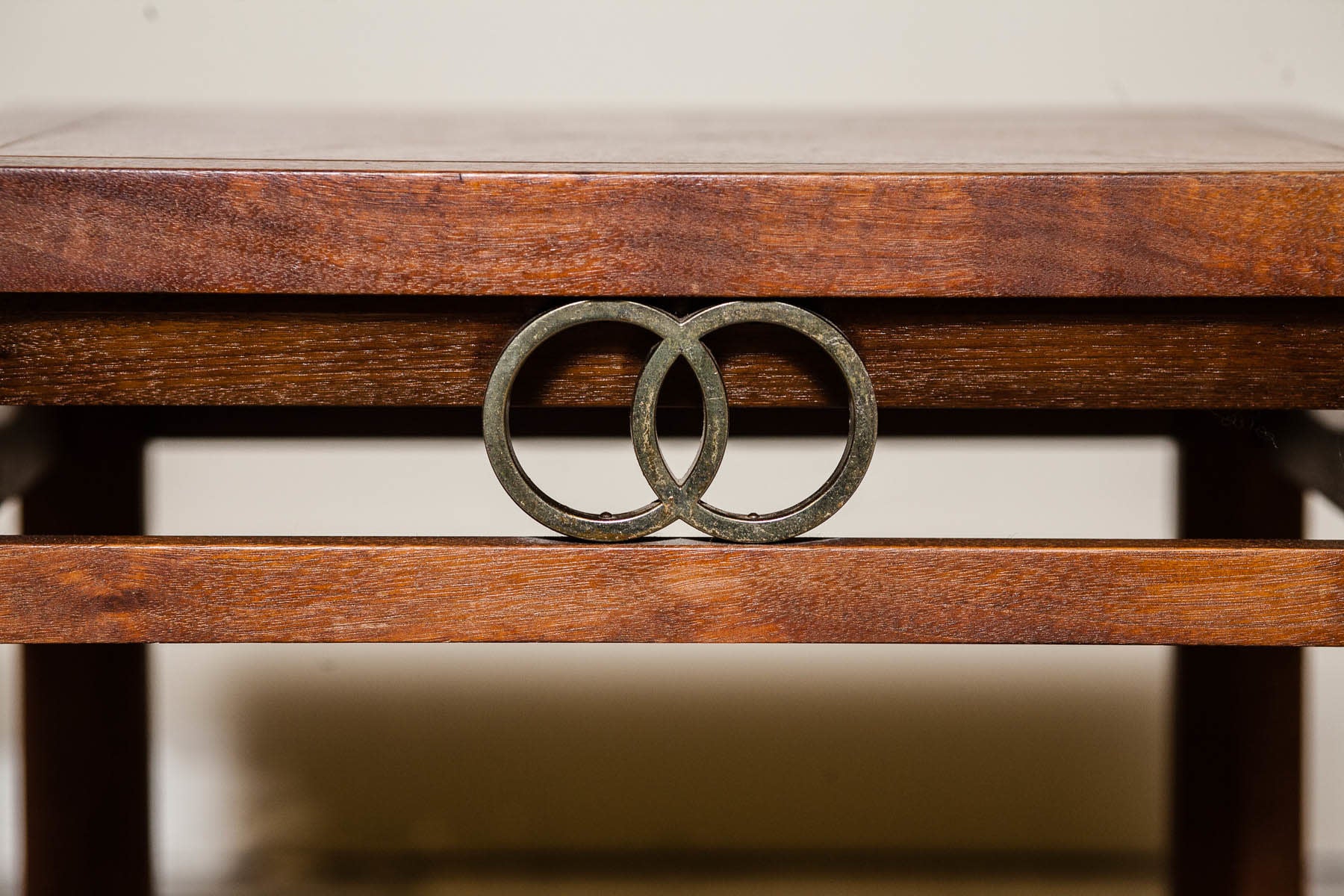 Mid-Century Baker Campaign Style Square End Tables Nightstands (Pair)