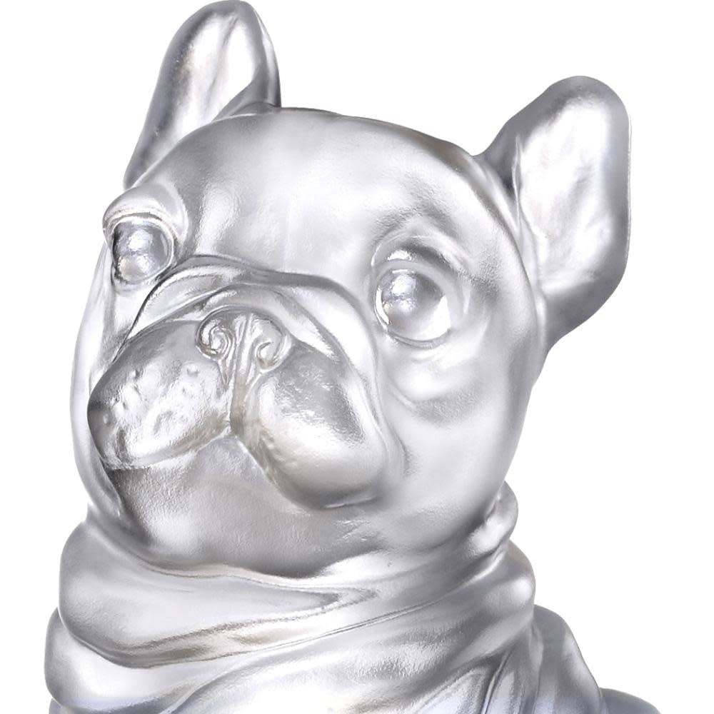 LIULI Crystal Art Crystal French Bulldog Heads Up! (Exclusive U.S. Edition with Gilded Peony Display Base)
