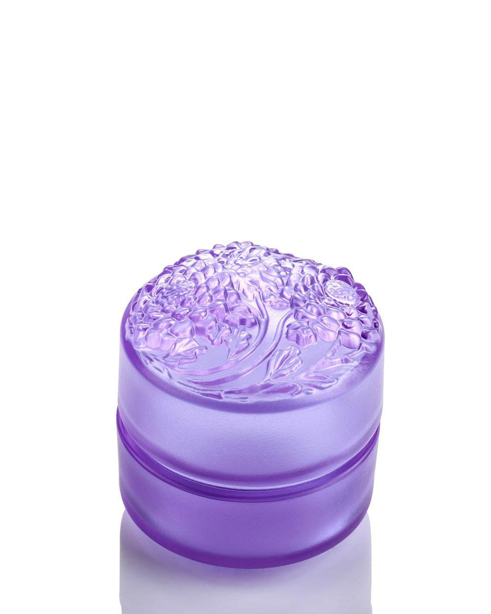 LIULI Crystal Art Fine Crystal, Chrysanthemum, Lunar Treasure Chest, Holiday Special Set of 2, Jewelry or Candy Box