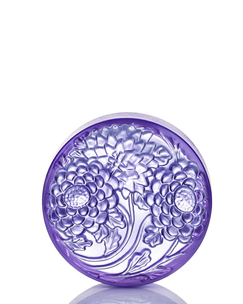 LIULI Crystal Art Fine Crystal, Chrysanthemum, Lunar Treasure Chest, Holiday Special Set of 2, Jewelry or Candy Box