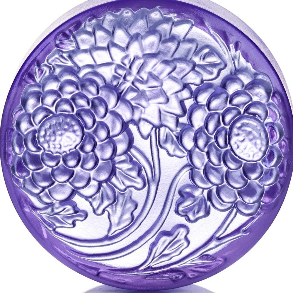 LIULI Crystal Art Fine Crystal, Chrysanthemum, Lunar Treasure Chest, Holiday Special Set of 2, Jewelry or Candy Box