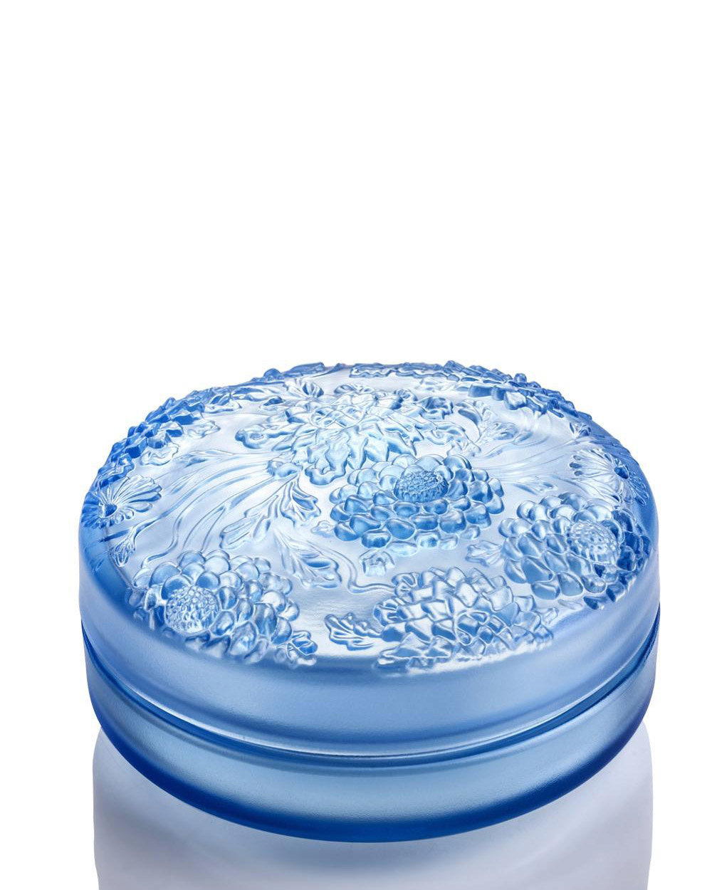 LIULI Crystal Art Fine Crystal, Chrysanthemum, Lunar Treasure Chest, Holiday Special Set of 2, Jewelry or Candy Box