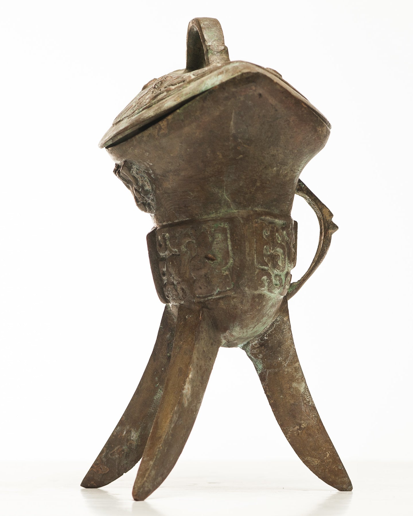 Patinated Wine Vessel with Lid