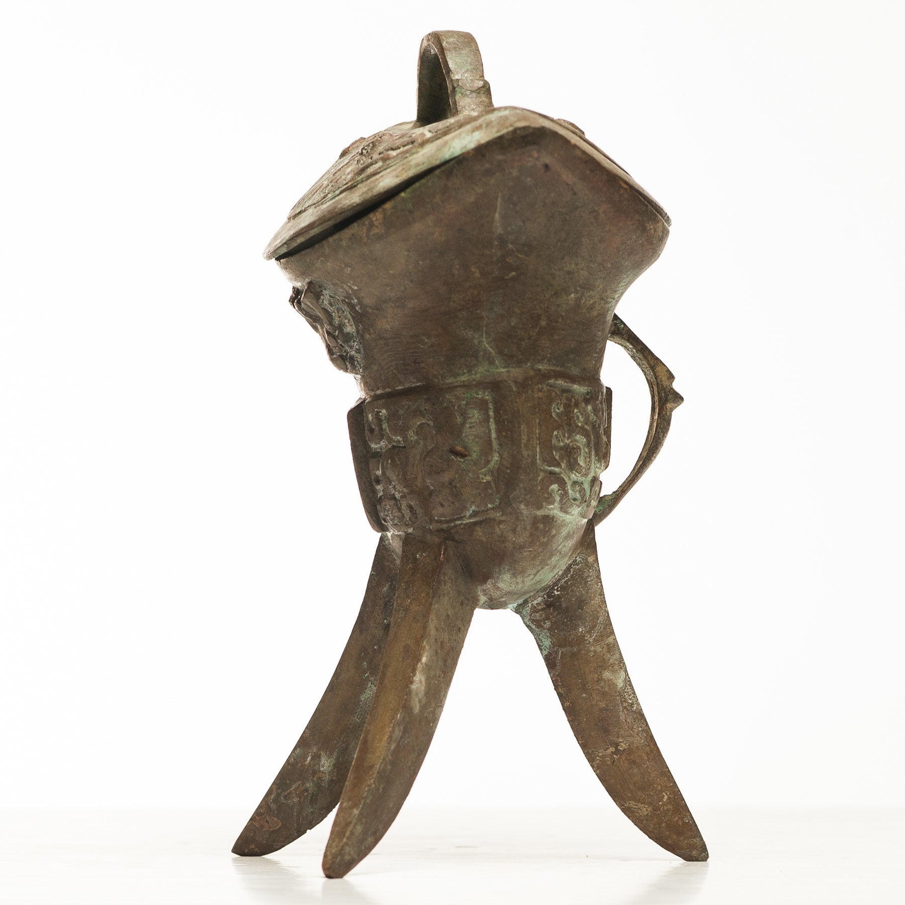 Patinated Wine Vessel with Lid