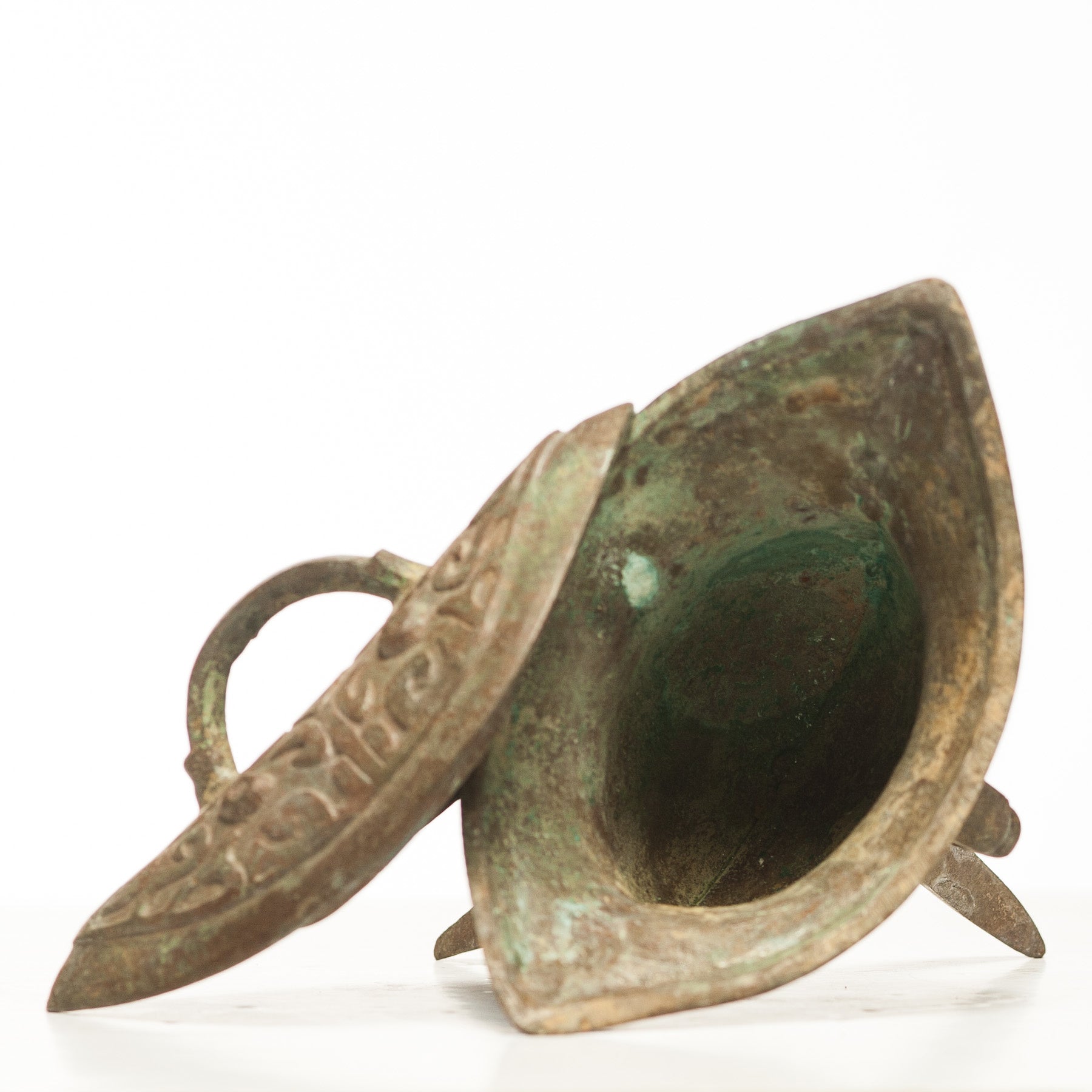 Patinated Wine Vessel with Lid