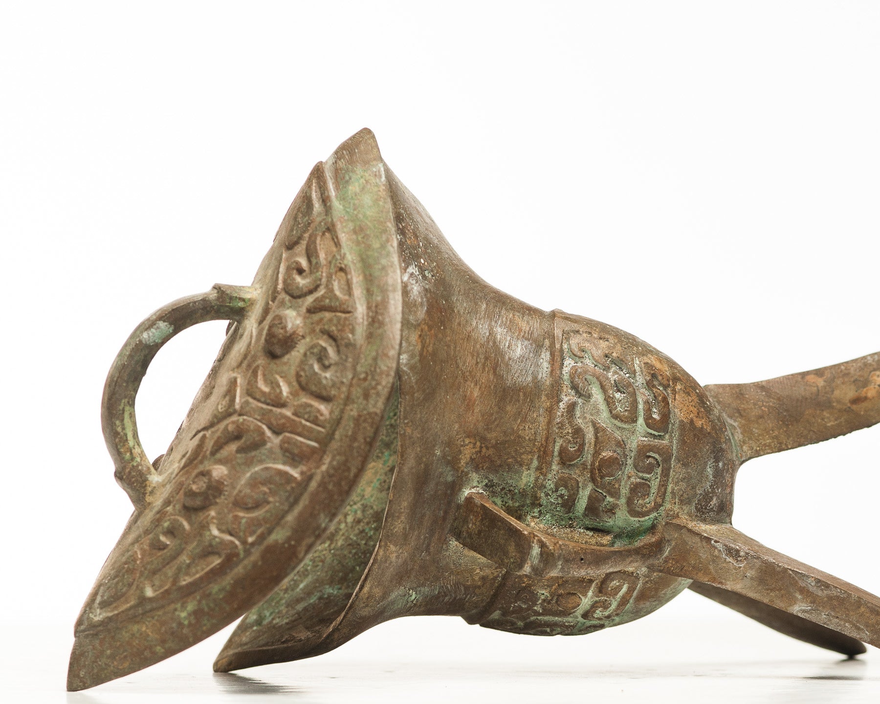 Patinated Wine Vessel with Lid