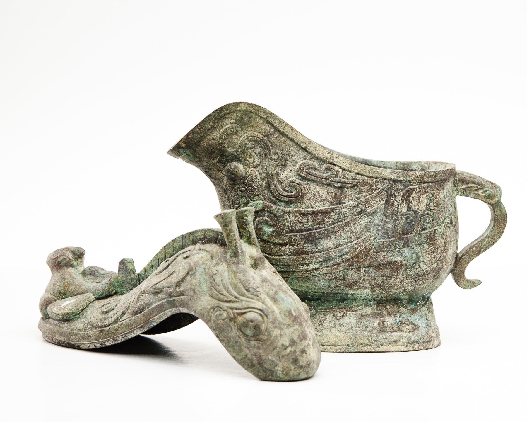 Large Verdigris Bronze Snail Box
