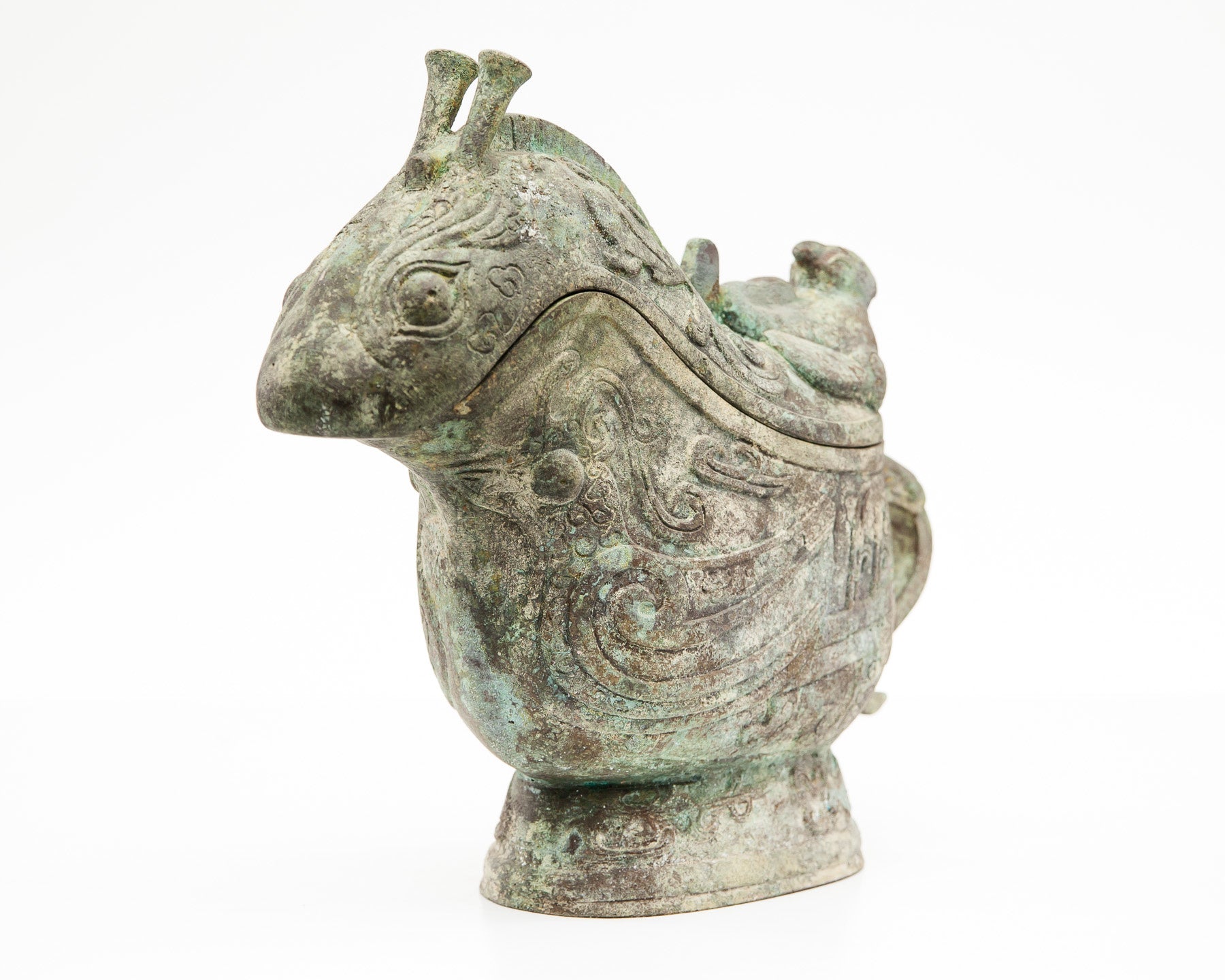 Large Verdigris Bronze Snail Box