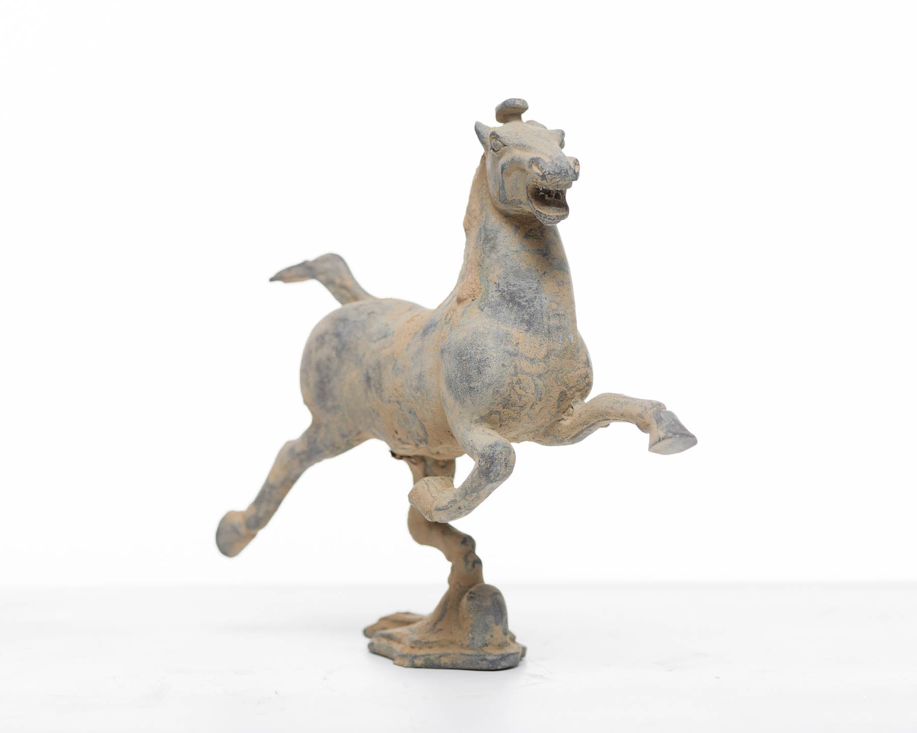 Verdigris Bronze Galloping Horse on Flying Swallow Sculpture