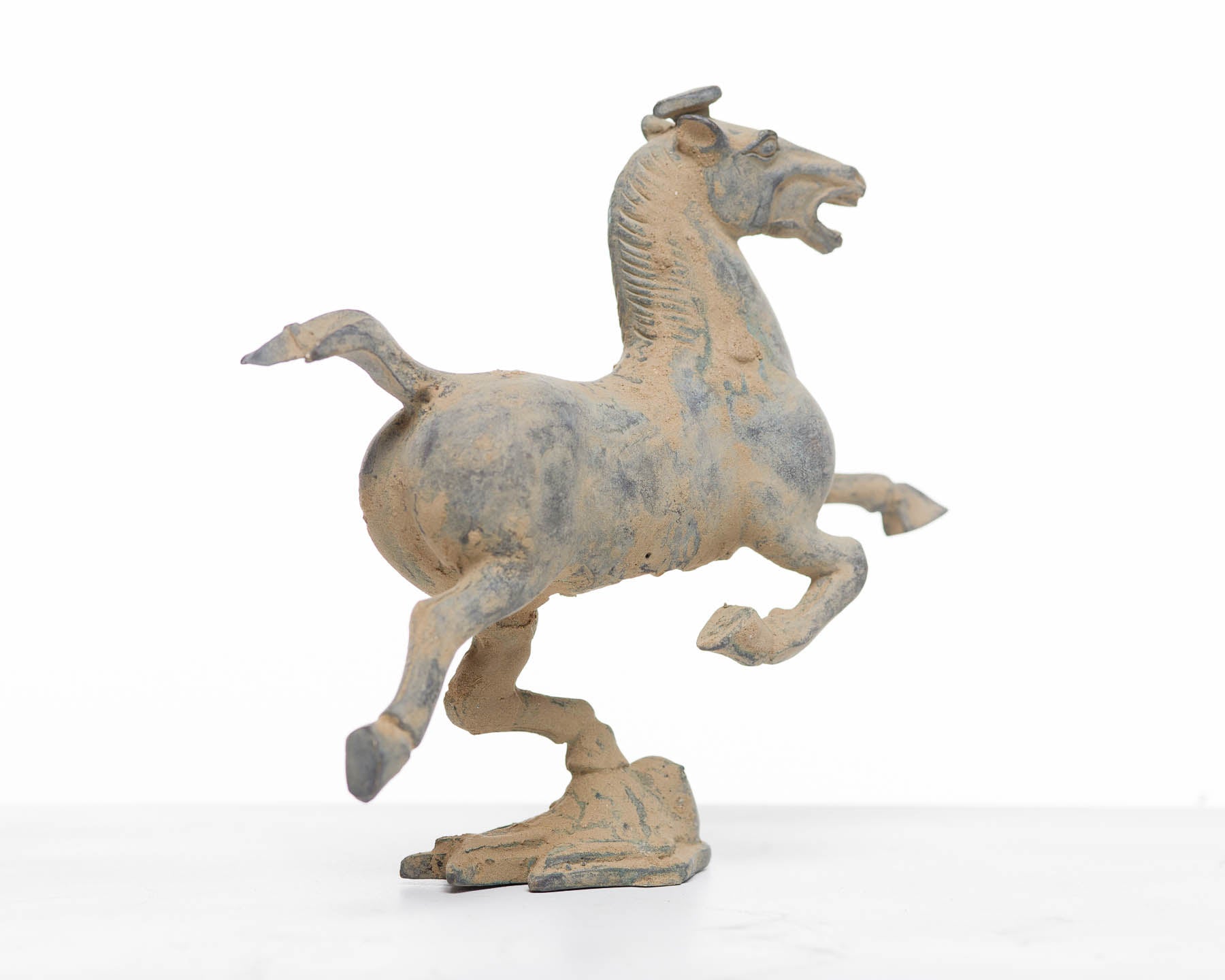 Verdigris Bronze Galloping Horse on Flying Swallow Sculpture