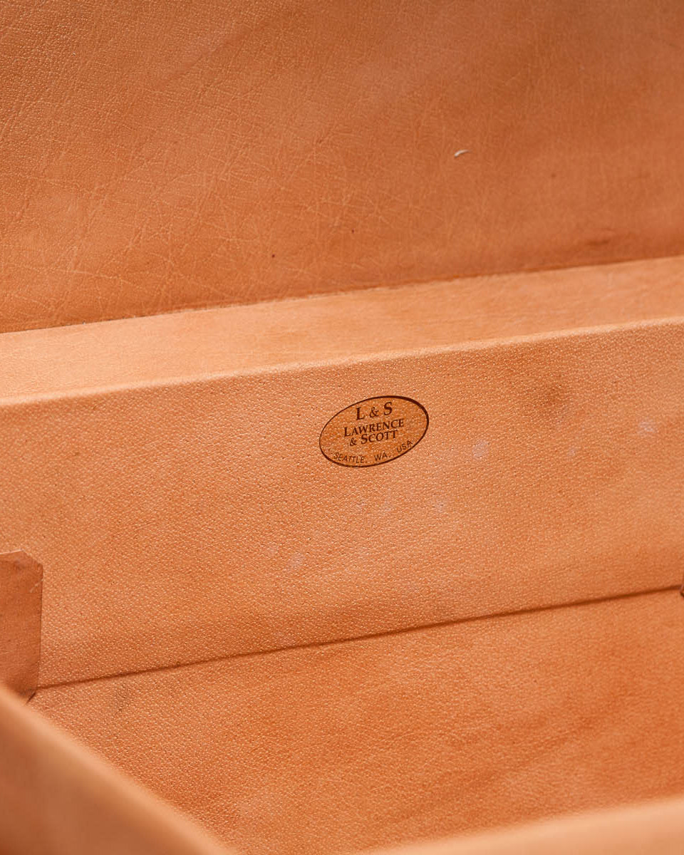Mahogany Regalia Leather Box With Full Hardware