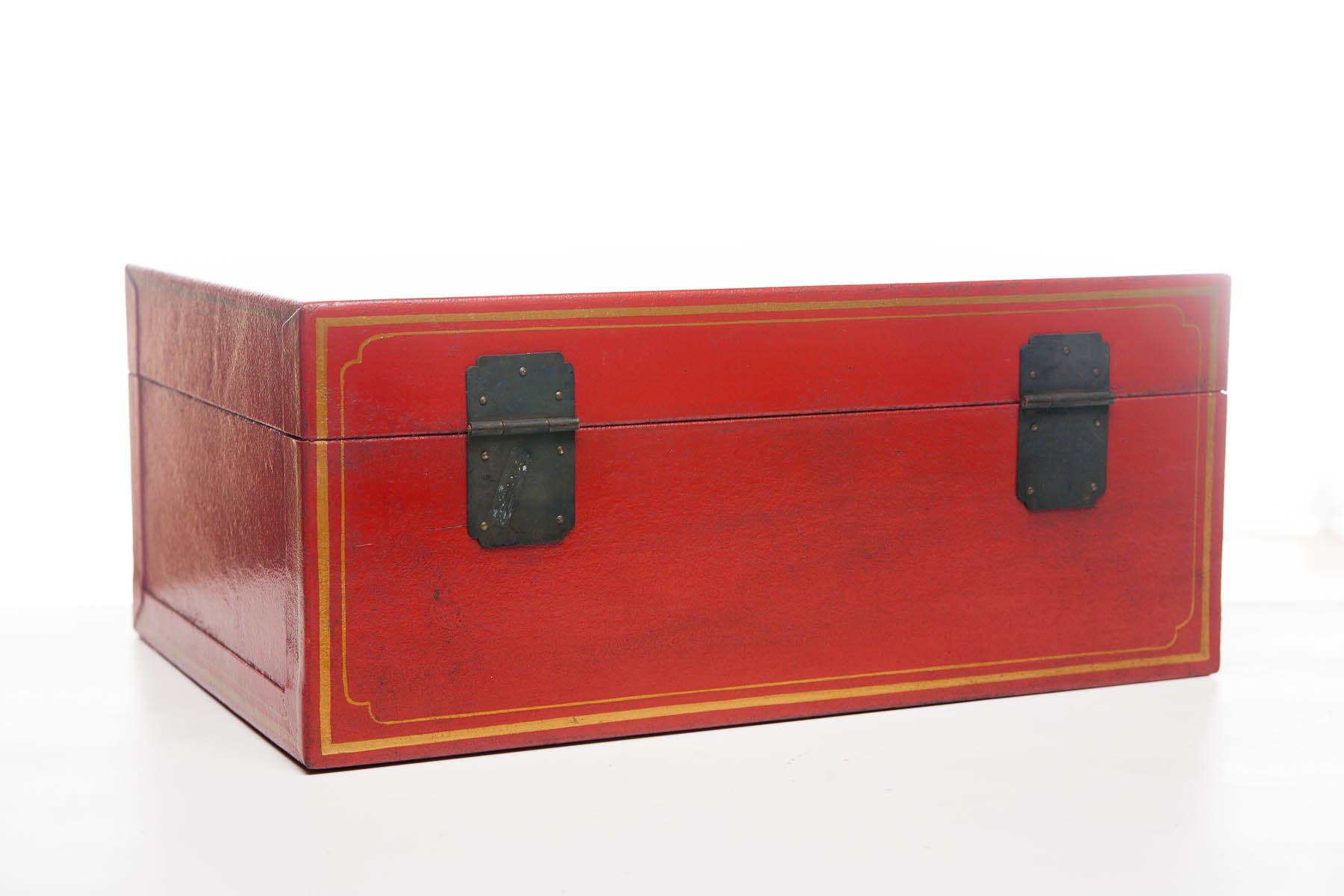 Mandarin Red Regalia Leather Box (16.5")
