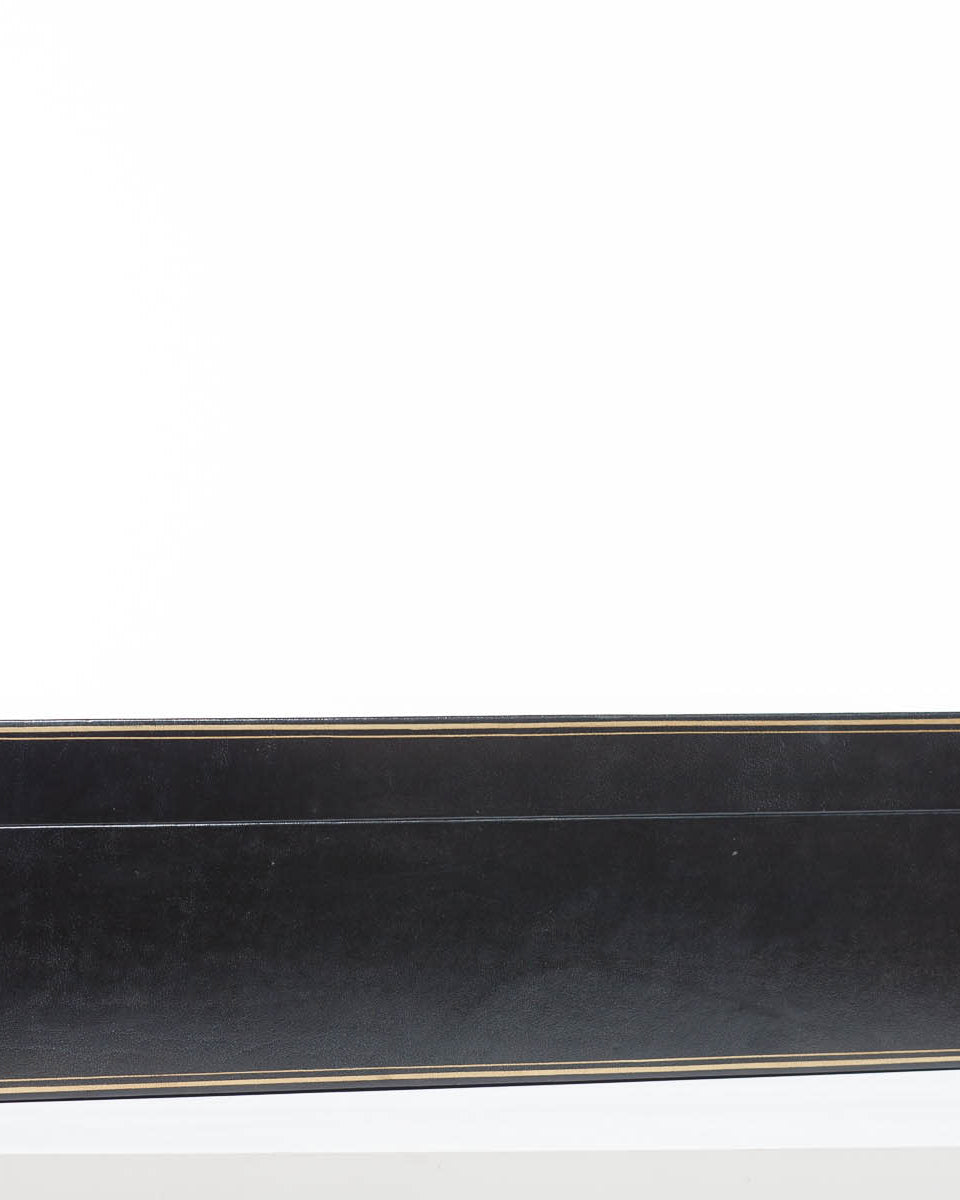 Wide Black Regalia Leather Box (34")