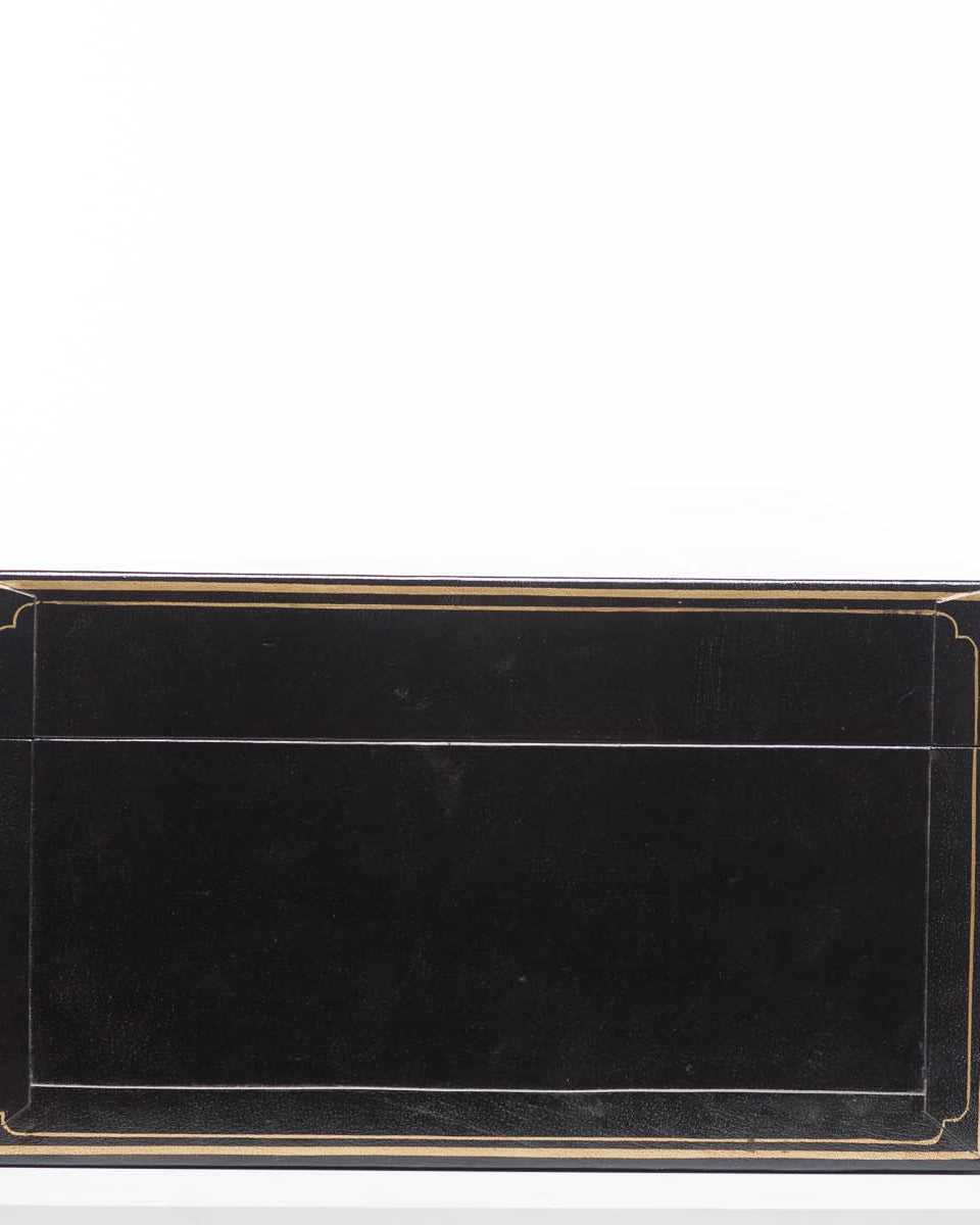 Wide Black Regalia Leather Box (34")