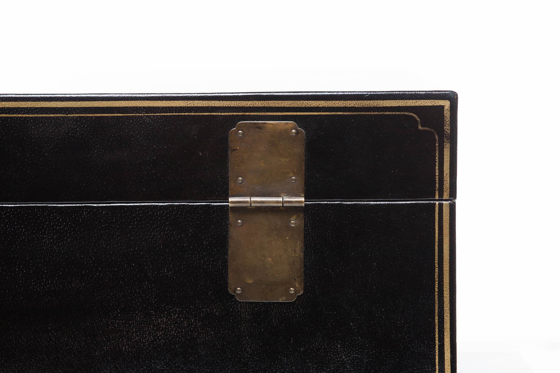 Wide Black Regalia Leather Box (34")