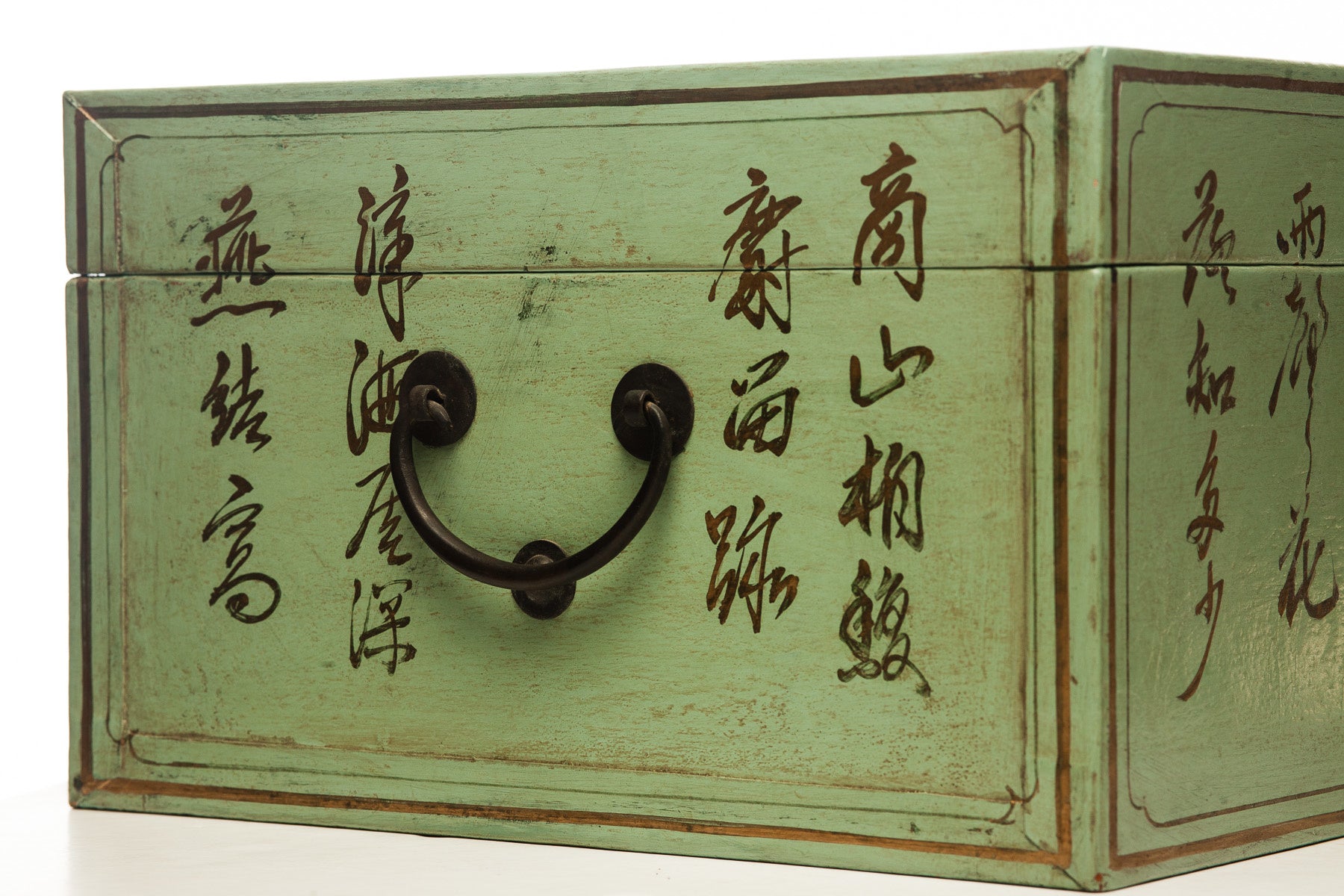 Pine Green Leather Inscription Box with Full Hardware (16.5")