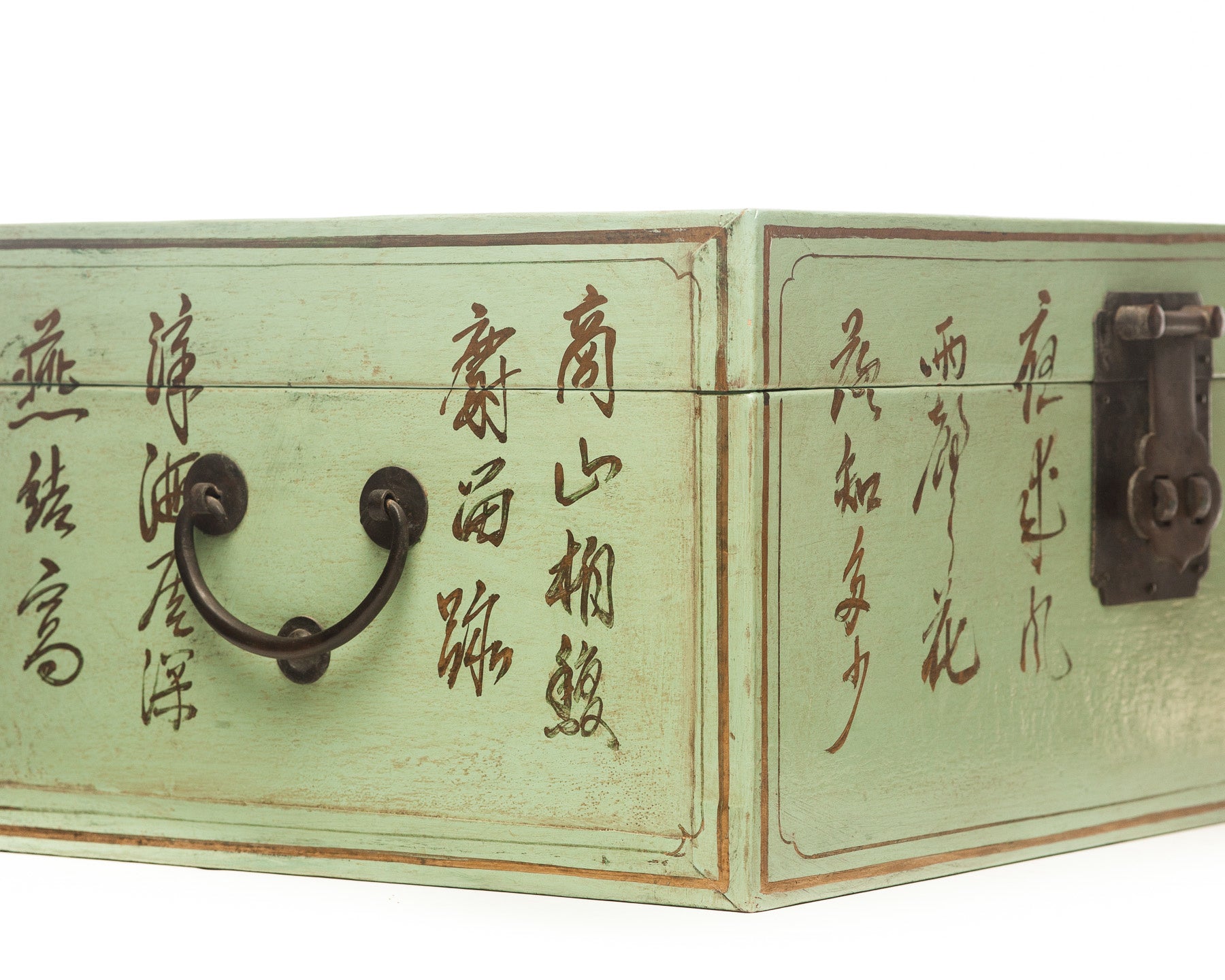 Pine Green Leather Inscription Box with Full Hardware (16.5")