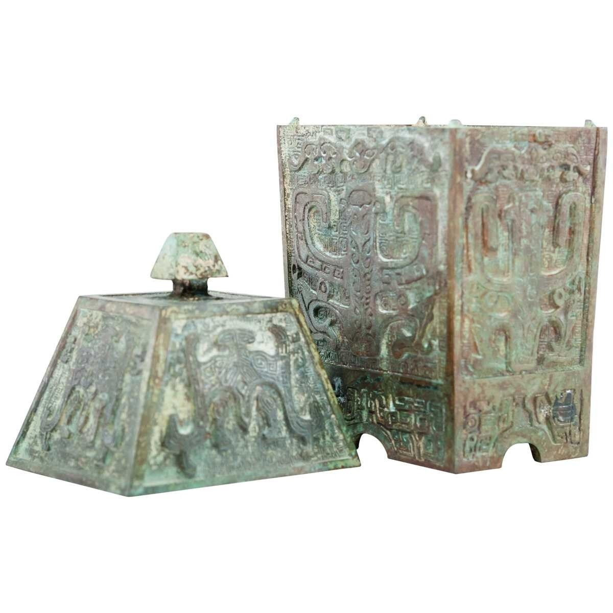 Verdigris Bronze Wine Vessel