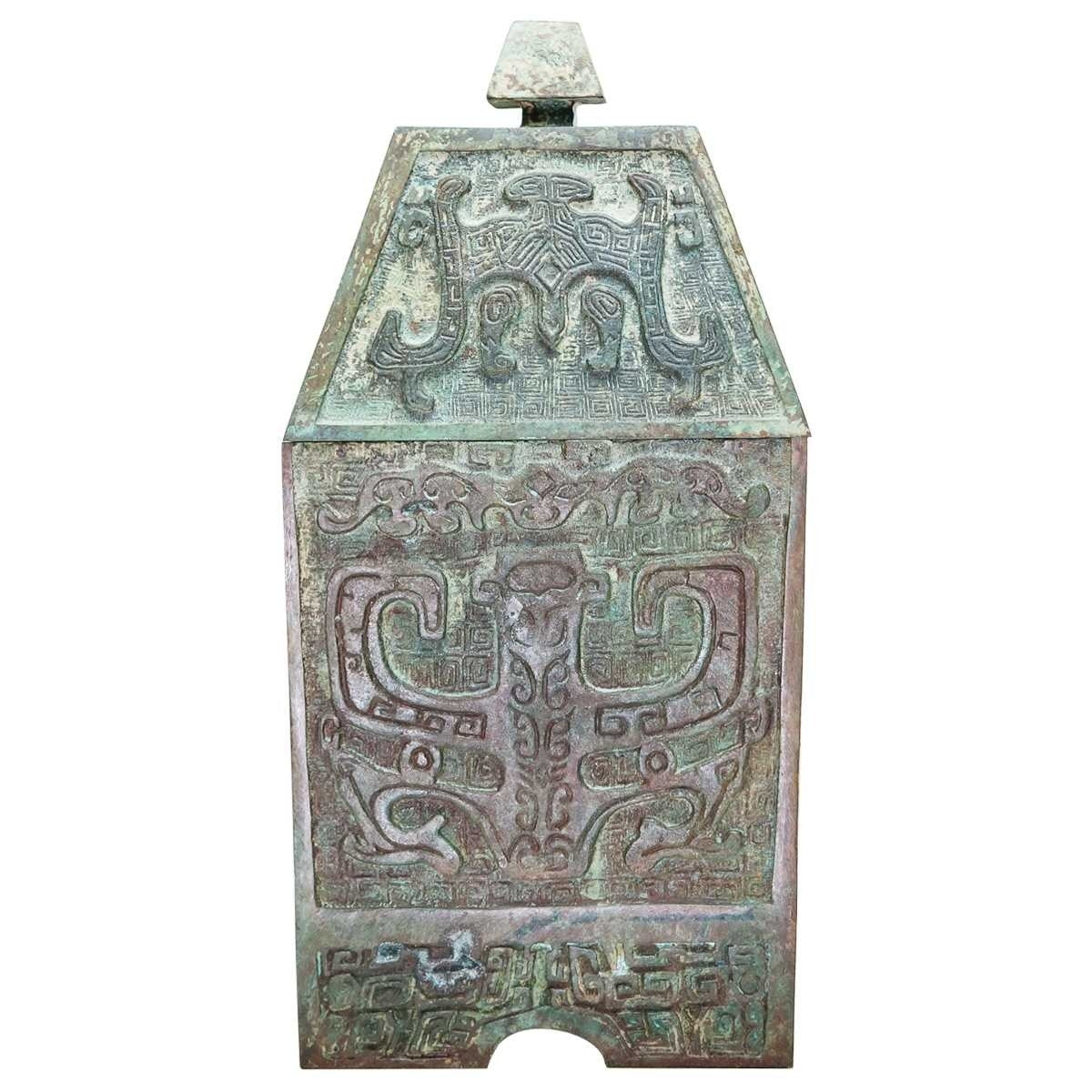 Verdigris Bronze Wine Vessel