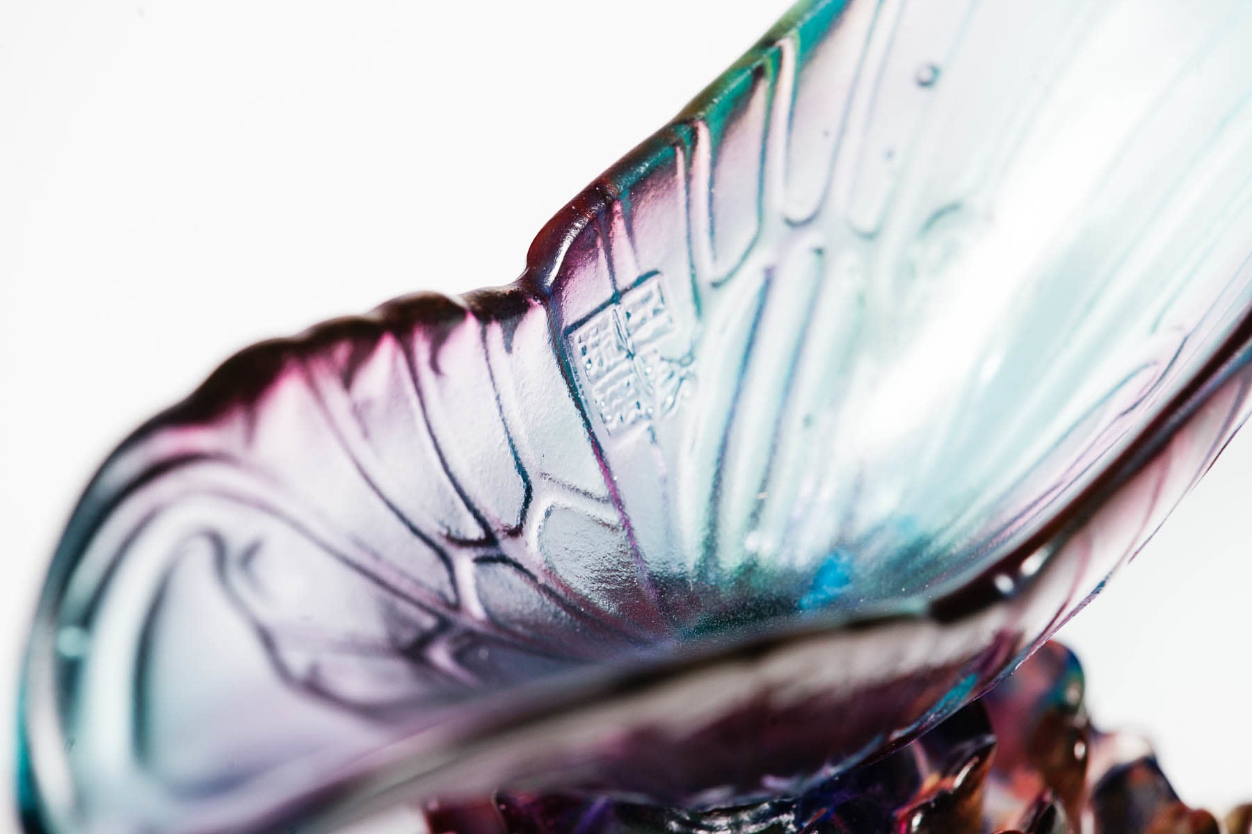 LIULI Crystal Art Crystal Lotus Butterfly Chalice "The Attracted Butterfly"