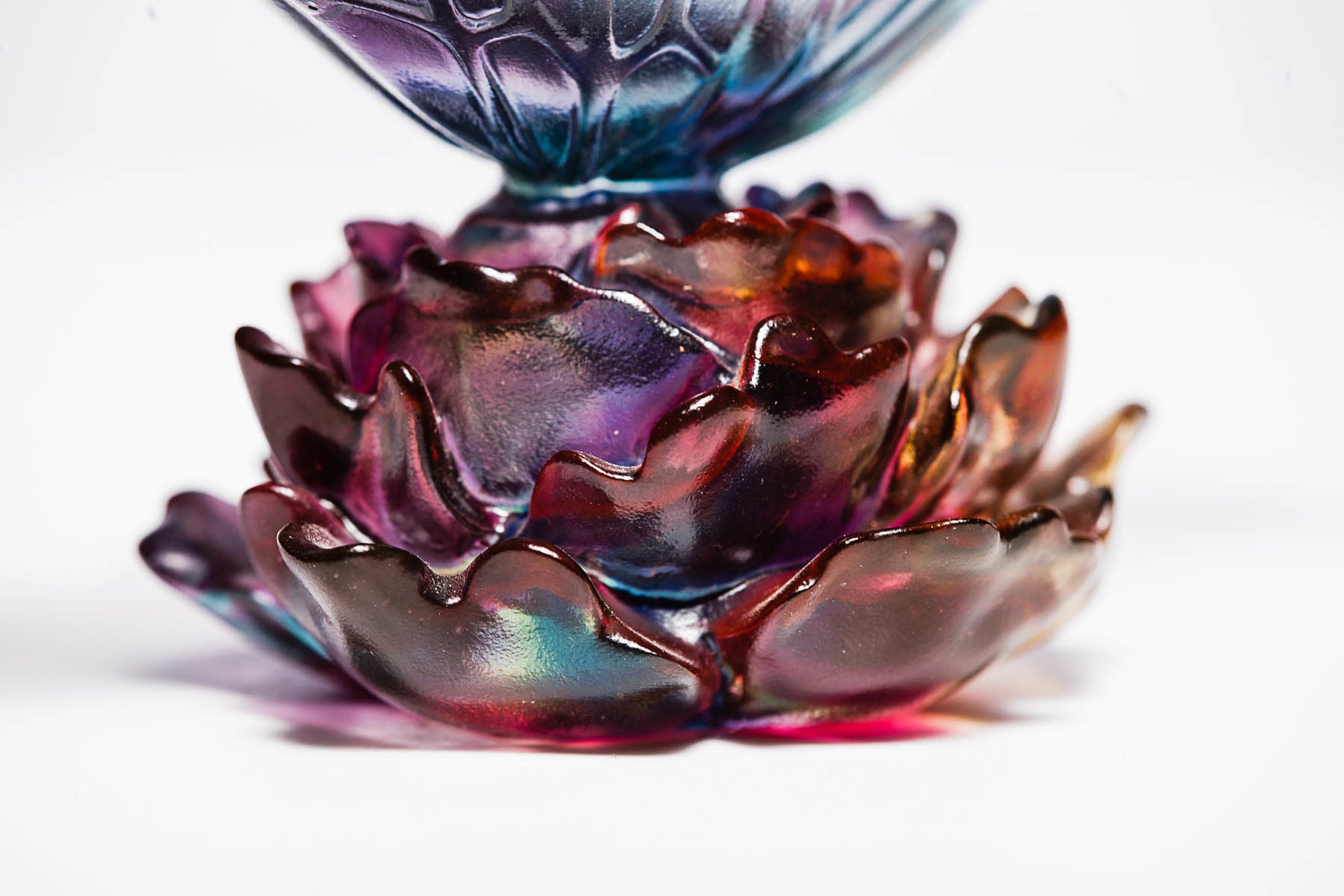 LIULI Crystal Art Crystal Lotus Butterfly Chalice "The Attracted Butterfly"