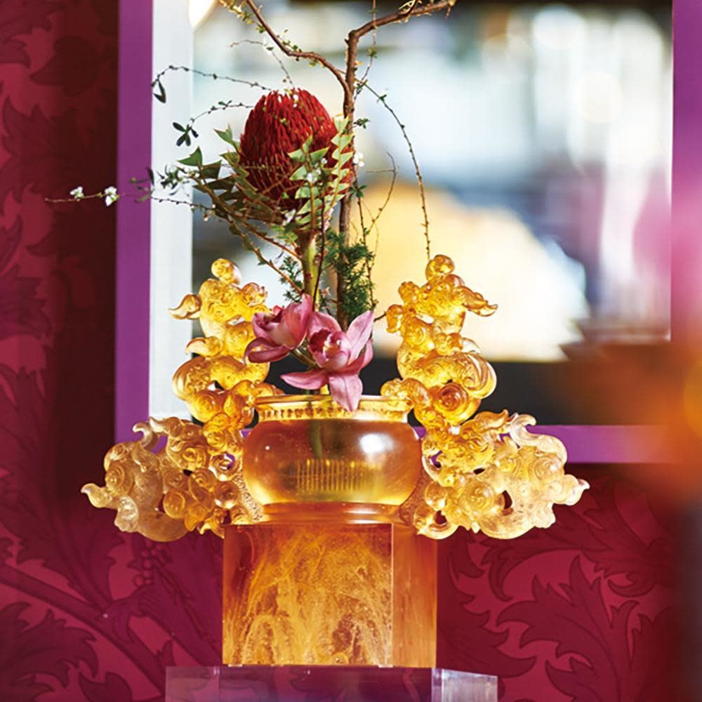 LIULI Crystal Art Exultation of Heaven and Earth Ding (Nobility) - Dragon Vessel, Crystal Chinese Ding