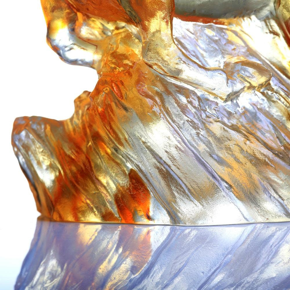 LIULI Crystal Art Crystal Horse Sculpture (Limited Edition) in Amber