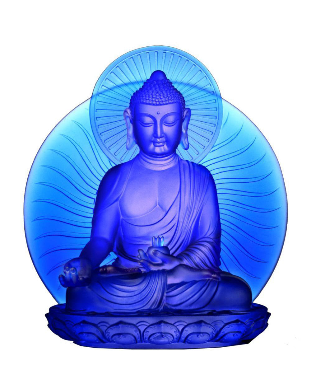 LIULI Crystal Art Crystal Medicine Buddha (Blue)