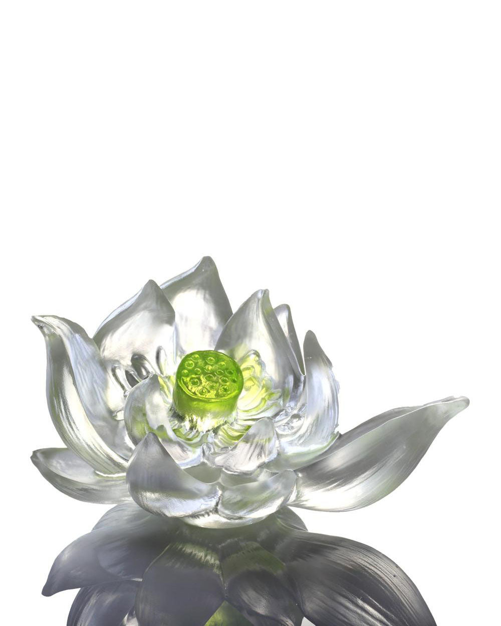 LIULI Crystal Art Crystal Lotus (Green)