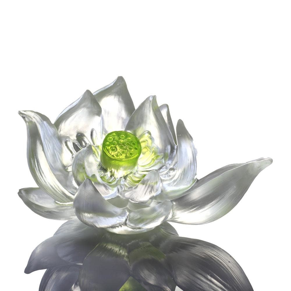 LIULI Crystal Art Crystal Lotus (Green)