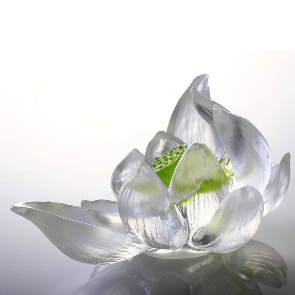 LIULI Crystal Art Crystal Lotus (Green)