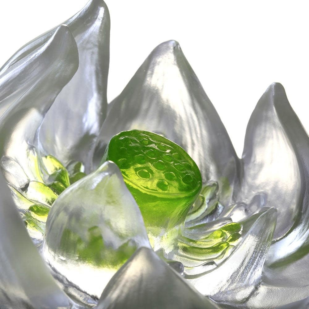LIULI Crystal Art Crystal Lotus (Green)