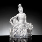 LIULI Crystal Art Crystal Guanyin "Content, A Flower Blooms" Buddha Figurine (Limited Edition)