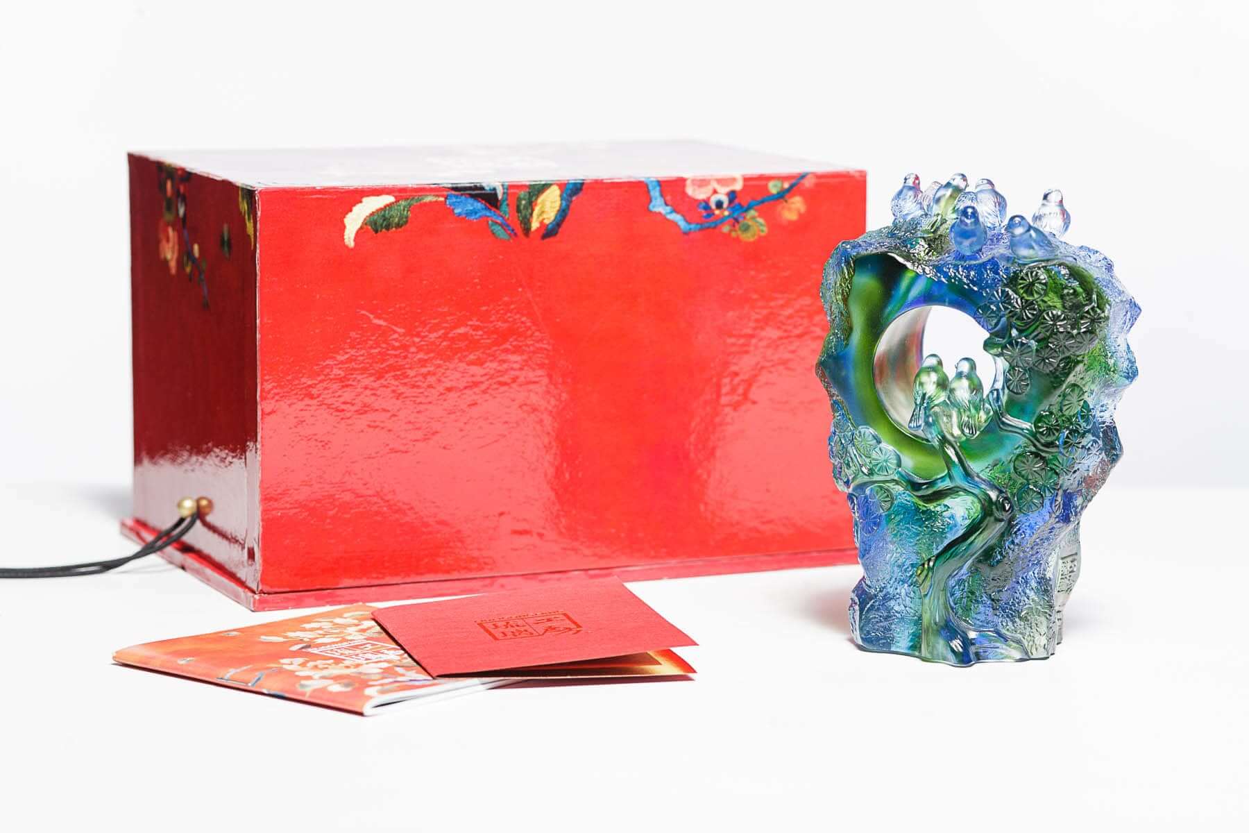 LIULI Crystal Art Crystal Birds Sculpture "Frequent Company" Limited Edition