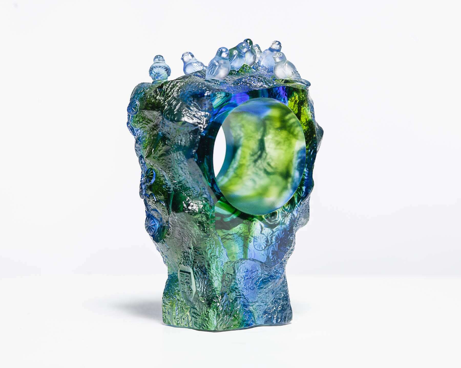 LIULI Crystal Art Crystal Birds Sculpture "Frequent Company" Limited Edition