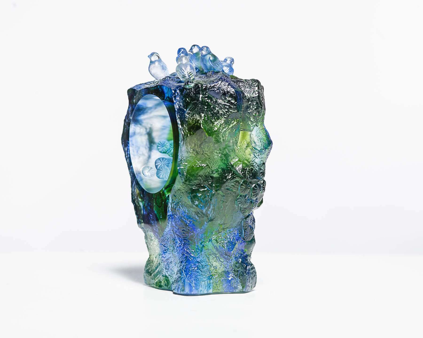 LIULI Crystal Art Crystal Birds Sculpture "Frequent Company" Limited Edition