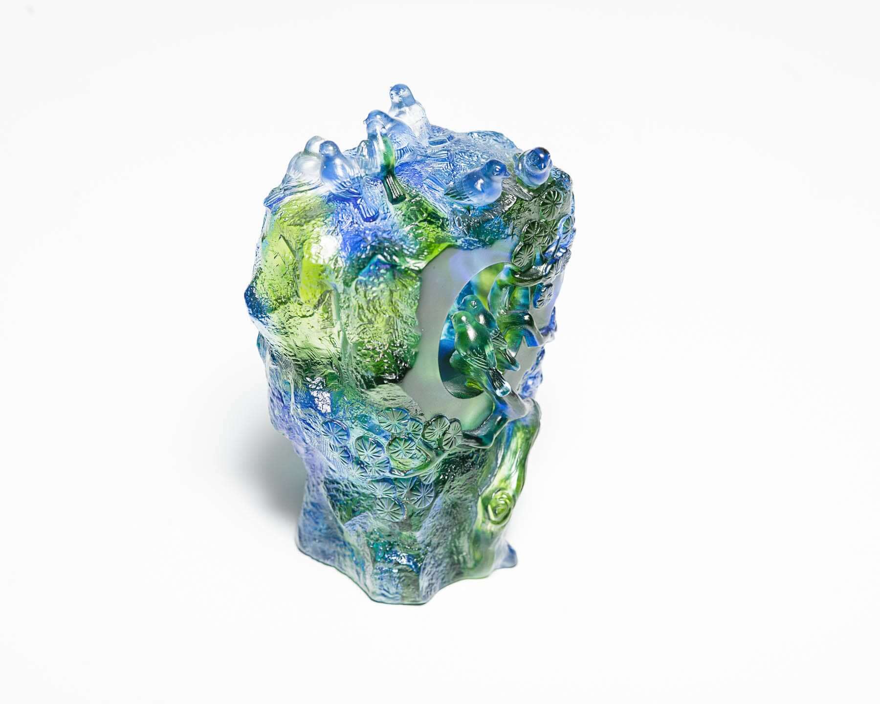 LIULI Crystal Art Crystal Birds Sculpture "Frequent Company" Limited Edition