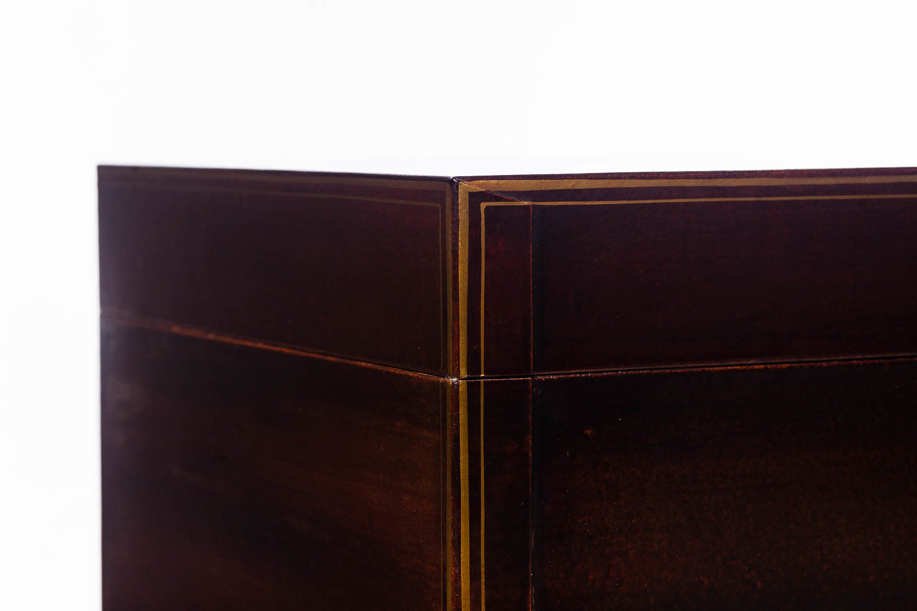 Mahogany Regalia Leather Box (18.5") with Brass Stand