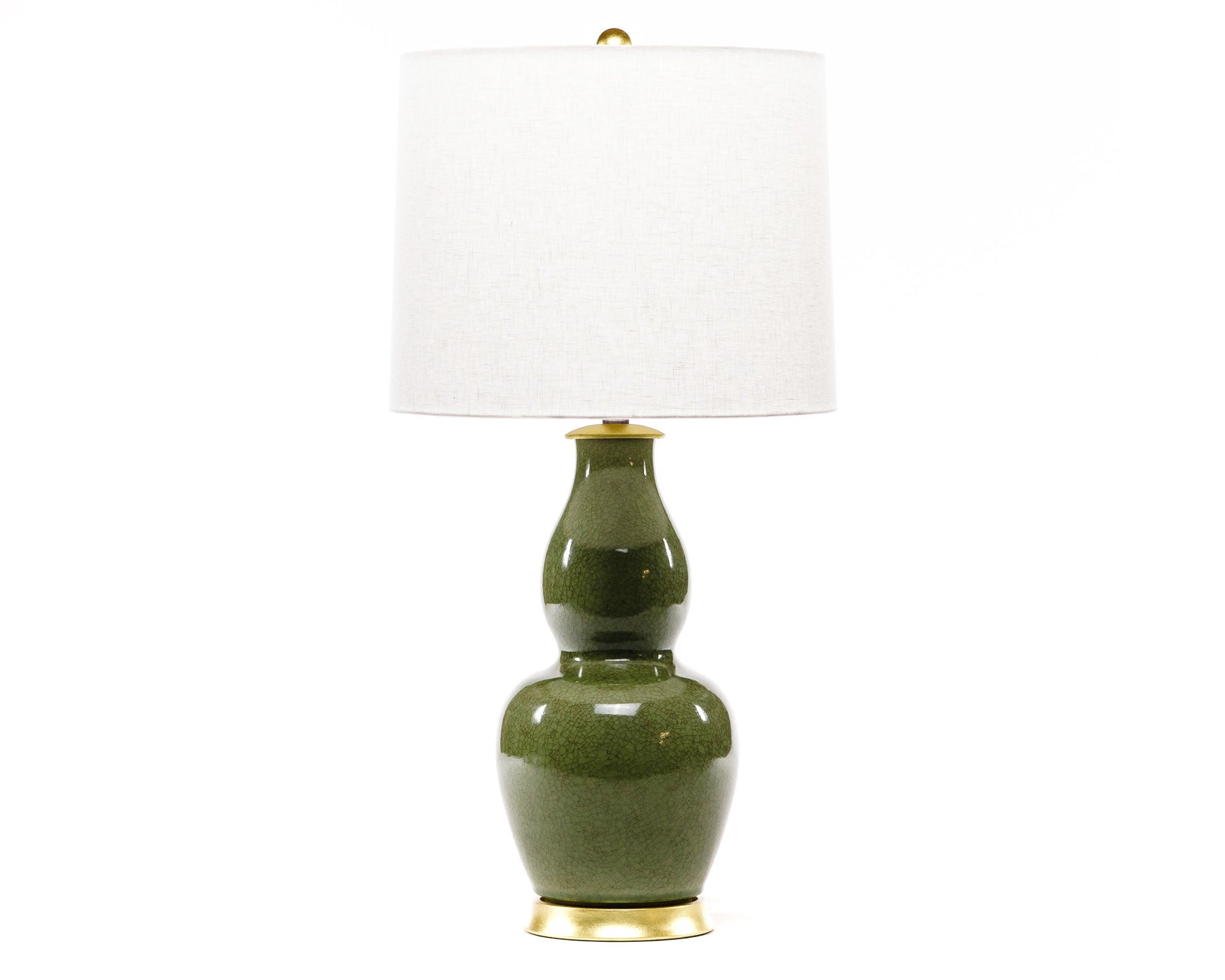 Legacy Scarlett Porcelain Table Lamp in Celadon Crackle with Gilded Gold Base