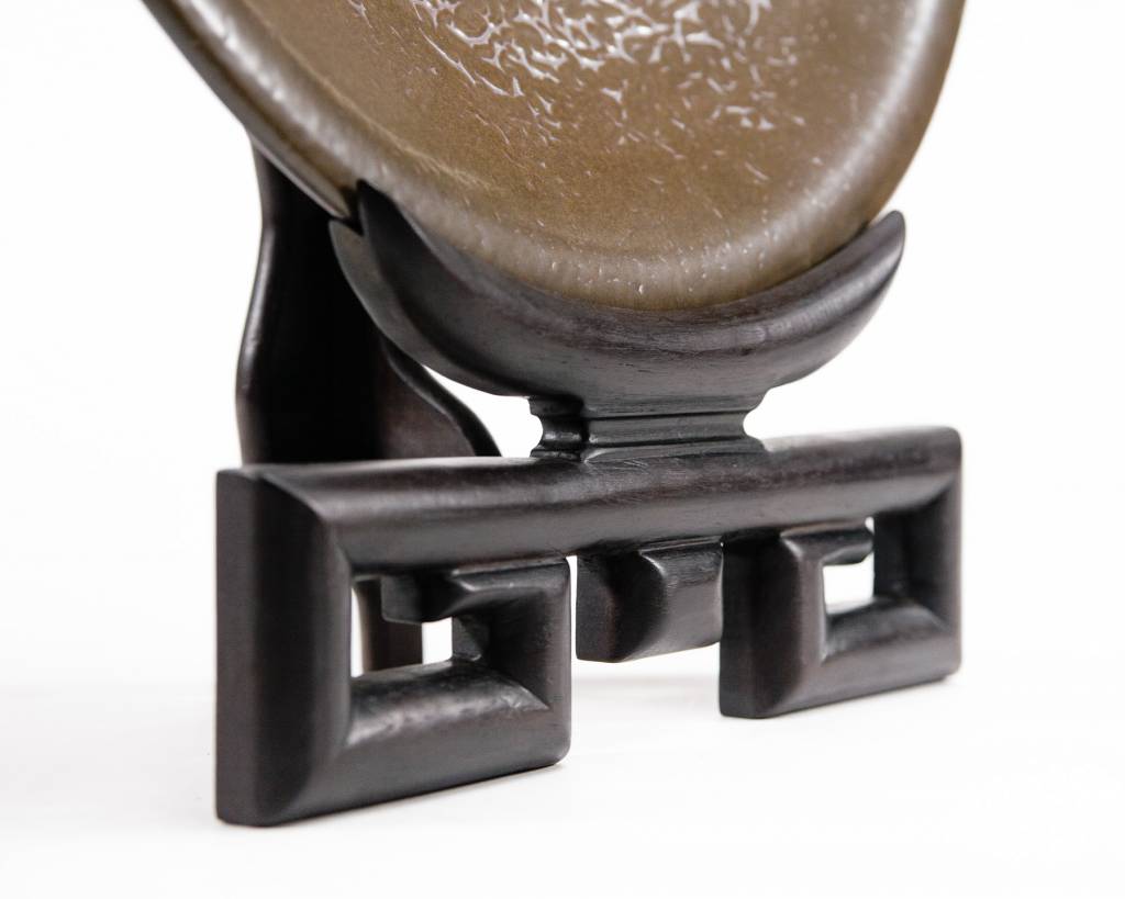 Lawrence & Scott Haruko - Large Porcelain Charger on Hongmu Stand (Latte)