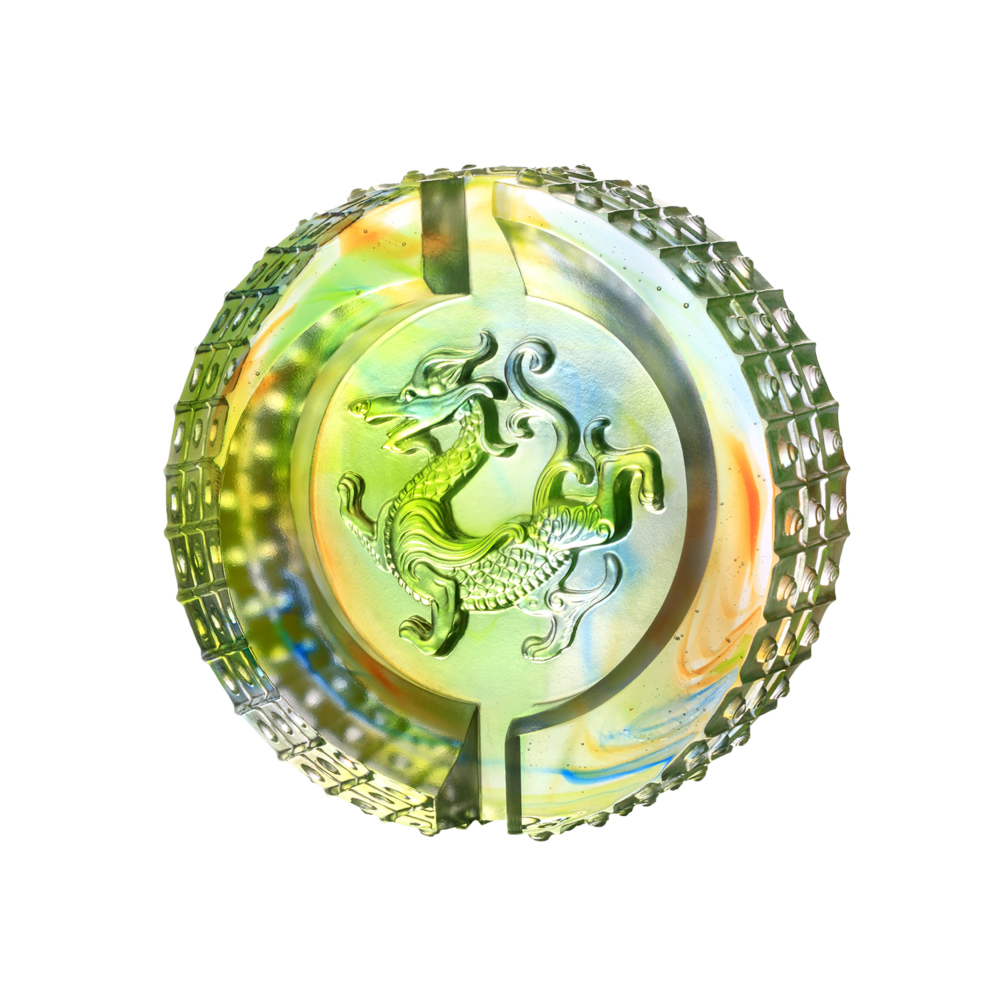 LIULI Crystal Art The Dragon of the East Crystal Paperweight
