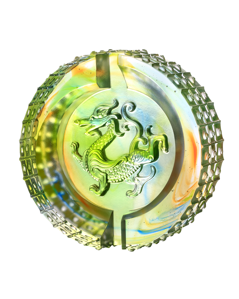 LIULI Crystal Art The Dragon of the East Crystal Paperweight
