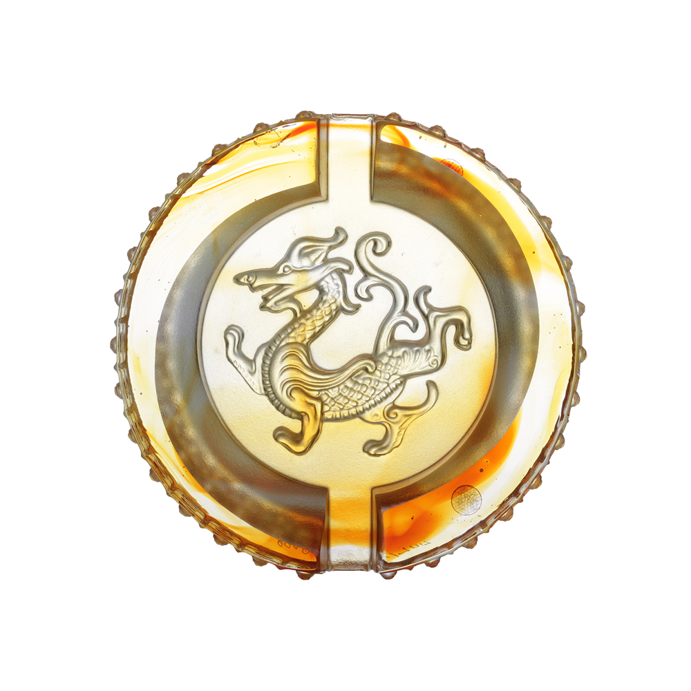 LIULI Crystal Art The Dragon of the East Crystal Paperweight