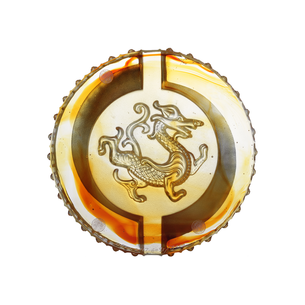 LIULI Crystal Art The Dragon of the East Crystal Paperweight